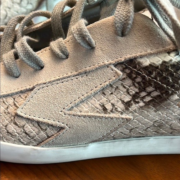 Sam Edelman Gray and White Snakeskin Sneakers - Picture 12 of 13